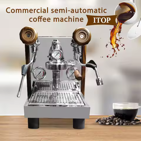 ITOP E61 9Bar Semi-automatic Espresso Machine Rotary Pump 2.2L+1.2L Double Boiler PID Temperature Co