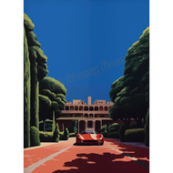 Retro Hiroshi Nagai Vaporwave Japanese Tropical Beach City Car Poster Wall Art Pictures Canvas Paint