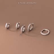 Khuyên tai bạc TLEE tròn đính đá nhiều size TLEE JEWELRY B0223