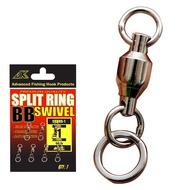 JK Heavy Duty Ball Bearing Split Ring Swivel Swivel Fishing