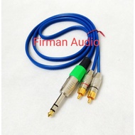 Kitani Audio Cable 50cm-5mtr Akai Jack 6.5mm Stereo Male To 2 RCA Male Branch.