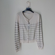 Feroux/Cardigan wanita garis garis Kekinian/Cardigan second import