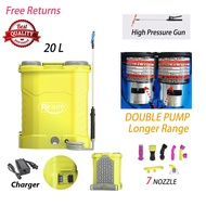 FURNITURE LIFE 【OGAWA New Brand】20L Pump Racun Bateri Double Pump Knapsack Battery Sprayer Tong Racu