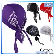 Men Women Cotton Bandana Hat Unisex Durag Print Cap Headwrap Durags Headscarf Hiphop Soft Cap