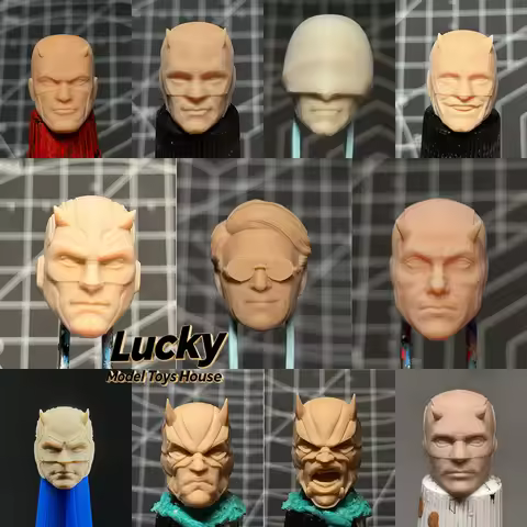 1/12 Daredevil Murdock Man Soldier Unpainted Head Sculpt Customize For 6inch Ml Mafex Mezco Romankey