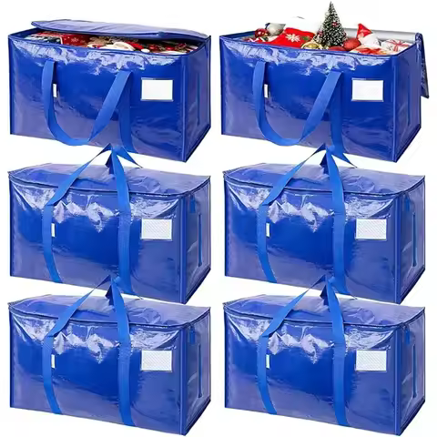 6 Pack Extra Large Moving Bags Heavy Duty with Zippers & Carrying Handles, Durable Storage Bags Movi