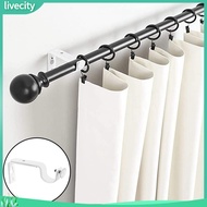 livecity|  Curtain Rod Bracket Sturdy Wall Mount Curtain Rod Bracket Strong and Easy-to-install Curtain Rod Holders for Home Set of 4