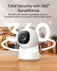 eufy by Anker Security Indoor Cam C220 2K Resolution Security Camera with 360° PTZ Plug-in Security