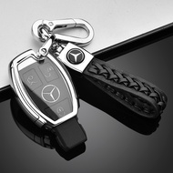 TPU+PC Car Key Case Cover Key Holder Chain Ring For Mercedes Benz W203 W210 W211 W124 W202 W204 AMG Accessories