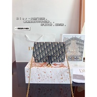 DIOR DIOR DIOR D-Shaped Charm Flap Opening Closing Oblique Printed Fabric Clutch Regular Women's Blu