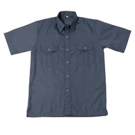 WORKSHIRT BASIC | KEMEJA PRIA POLOS LENGAN PENDEK WARNA ABU ABU