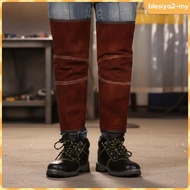 [BlesiyaedMY] Bovine Leather Metalworking Spats Anti Scald Leather Yellow Short Velcro