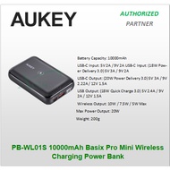 AUKEY PB-WL01S 10000mAh Basix Pro Mini Wireless Charging Power Bank (20W Power Delivery)