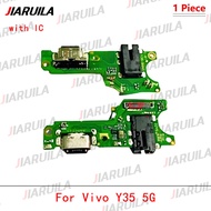 With Ic Fast For Vivo Y35 5G USB Charging Port Board Flex Cable