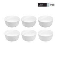 Felli Dinexe 6” Opal Glass White Soup Bowl Set (6 Pcs) - Linea