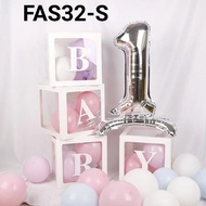 FAS32-S standing number foil balloon 32 inch 80 cm silver number (Letter Foil Balloon)