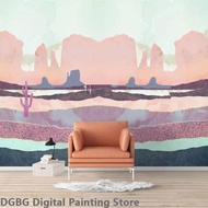 EL Custom Mural Wallpaper Canvas Picture Wall Pink Interior Pai