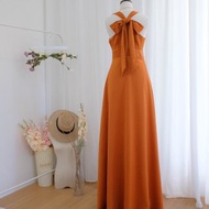 銅色緞面晚禮服