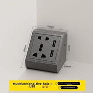 jabra | Hidden Triangular Bathroom Outlet USB A C 5-Port Combination Panel Socket Overheat Protectio