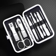 香柚小镇 指甲刀套装 指甲剪不锈钢修剪指甲套装修脚刀去死皮剪修甲矫正美甲工具掏耳挖耳勺套装 8件套