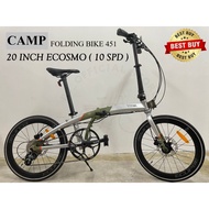 🔥RM90 CASHBACK &amp; 80% PASANG🔥20" 20INCH Folding Bike / Basikal Lipat 451 - CAMP ECOSMO ( 10 Speed )
