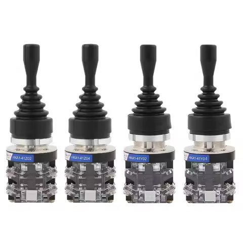 30mm 2/4 Directions Momentary/Self-locking Monolever Joystick Switch Transparent Black HKA1-41Z02/41