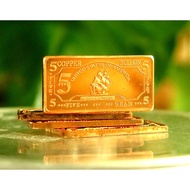 5 gram USA Iron Ship .999 Fine Copper Bullion Bar Cu Element 5g (Defects)