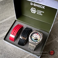 G-Shock Music Equaliser Casioak Combo Silver Set Red&amp;Black Rubber Strap