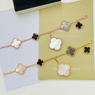 【Best quality】Vca new 18k gold clover irregular bracelet women light luxury simple fashion bracelet 