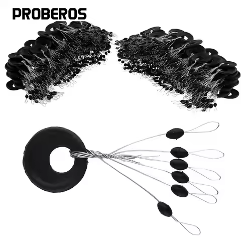 PRO BEROS 600Pcs 100 Group Set Rubber Space Beans Oval Stopper Fishing Bobber For Fly Fishing Access