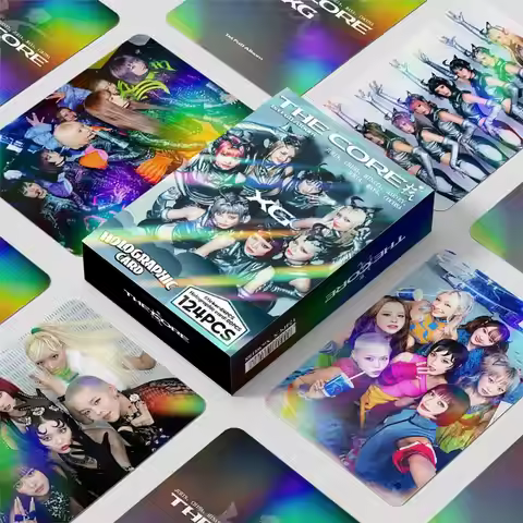 124PCS XG Album THE CORE Laser LOMO Cards Set - Korean Star Holographic Photo with Bonus Stickers Pe