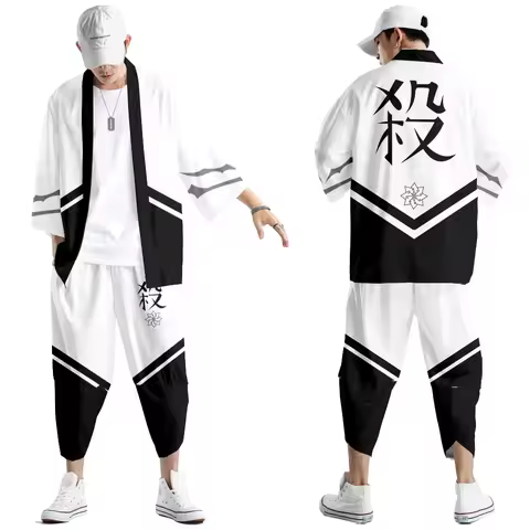 Shinazugawa Sanemi Style 3D Printing Japanese Kimono Haori Yukata Cosplay Fashion Summer Casual Cool