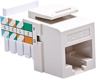 Leviton 5EHOM-RT5 Home 5e Snap-In Connector, T568A/B Wiring, Light Almond