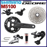 【Fast delivery】Shimano DEORE M5100 Groupset 2X11 Speed FC-M5100-Crankset SL-M5100-Shifter RD-M5100 R