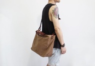 sobag中性復古駝棕色帆布斜挎包男大容量手提包休閒旅行側背包女