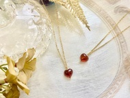 紅石榴石愛心項鍊 紅石榴石 愛心 手作飾品 手作項鍊 項鍊