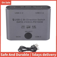 Bi Directional USB C Switch Splitter 8K USB C Switcher KVM 8K 60Hz 4K 144Hz Video for Multiple Sourc