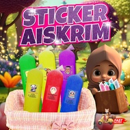 TBF Sticker Aiskrim Transparent STICKER LABEL PRODUK DOORGIFT STICKER Waterproof Ice Cream Stickers 