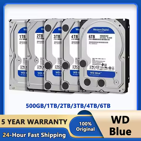 WD BLUE 4TB 6TB 3.5' Hard Drive Disk SATA III 5400 RPM 500GB 1T 2TB HD Hard Disk For Monitoring Desk