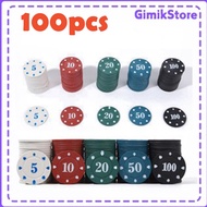 100PCS 2025 New Poker Chips Transparent Acrylic Set Casino Night Essentials 7-Day Shipping