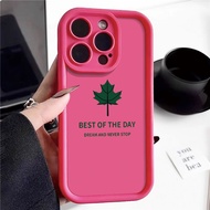 Green Maple Leaf Case For Samsung Galaxy A73 A24 J4 J6PLus J2 J7Prime A70 A7 A30S A50S A05S M32 A04S