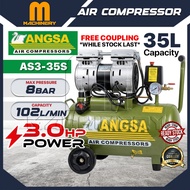 ANGSA 35 Litre Oilless Silent Electric Air Compressor AS3-35S 3HP 35L Litre & AS3-60S 3HP 60L Litre