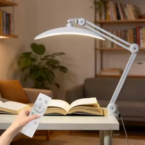 48W LED Nail Desk Lamp Clip on Light 22in Large Sized CCT Dimmable Desktop Light Remote Control Nail