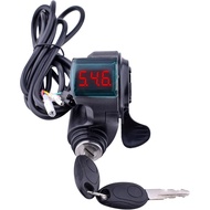 Universal Ebike Throttle with Display 12V-96V Electric Scooter Ignition Lock Key Switch 5 Wires Scoo