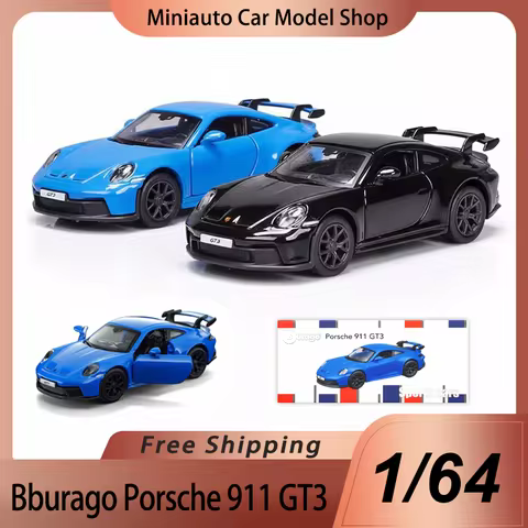 New In Stock Bburago 1:64 Ford F-150 Raptor Porsche 911 Gt3 Alloy Miniature Diecast Model Porsche Sp