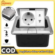 Floor Socket 2 Flip Up Module Slow Motion Socket Type C 16A Hidden Type Floor Socket Stainless Steel