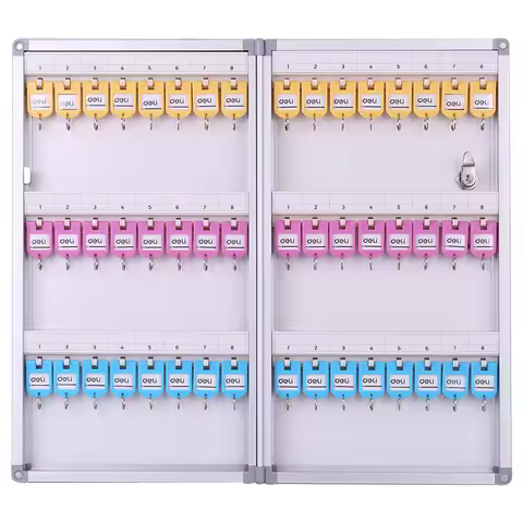 Deli 50801 Aluminum Key Box 48 Keys 26.3x6.3x48CM Key Management Storage Box Wall Mounting Type Key 