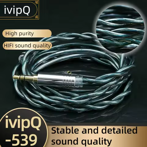 IvipQ 539 2-Core Litz Oil Immersed Graphene Palladium Plating Earphones Replace Cable