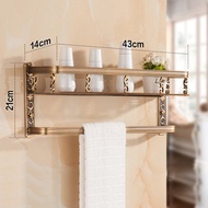 Bathroom shelf 40cm length antique aluminum bathroom corner shelf bathroom holder shower room basket