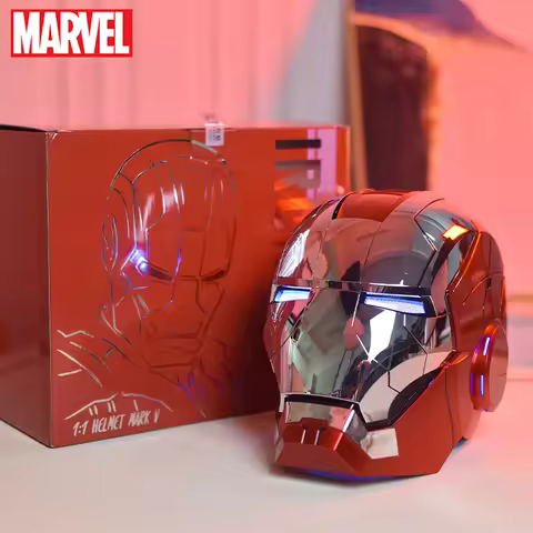 New AutoKing 1:1 Mk5 Iron Man Helmet Cosplay Voice Control Eyes with Light Model Toys for Adult Elec